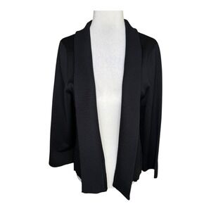 Grace Elements Womens Cardigan XL‎ Black Open Front Knit Career Casual Classic